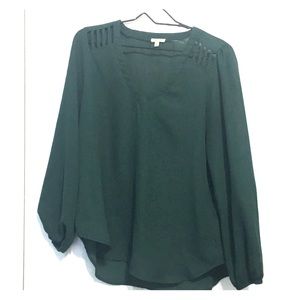 Forest green - slight high low business top
